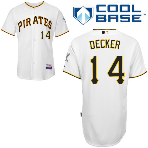 Jaff Decker #14 MLB Jersey-Pittsburgh Pirates Men's Authentic Home White Cool Base Baseball Jersey